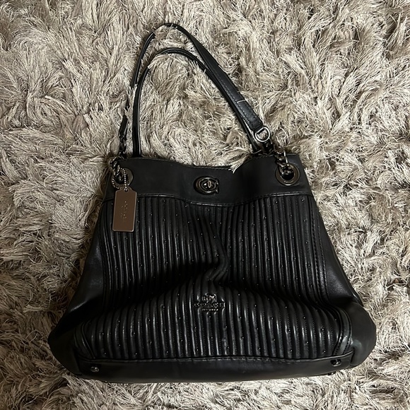 Coach Handbags - Coach black quilted leather shoulder bag